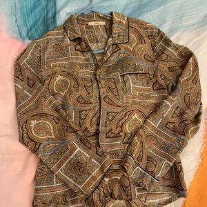Vintage Prada paisley silk pajama blouse